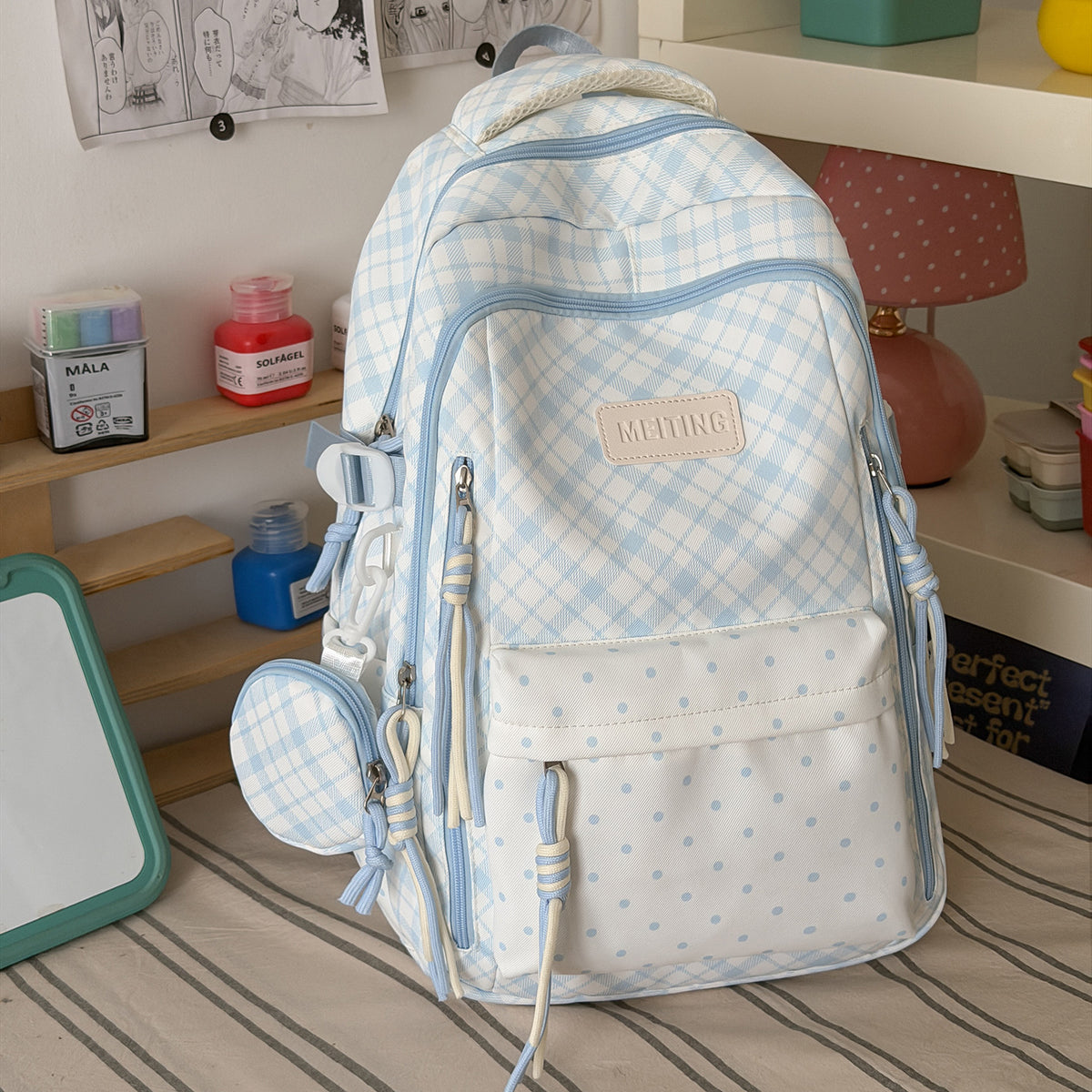 Stylische Karomuster-Rucksack Brehn