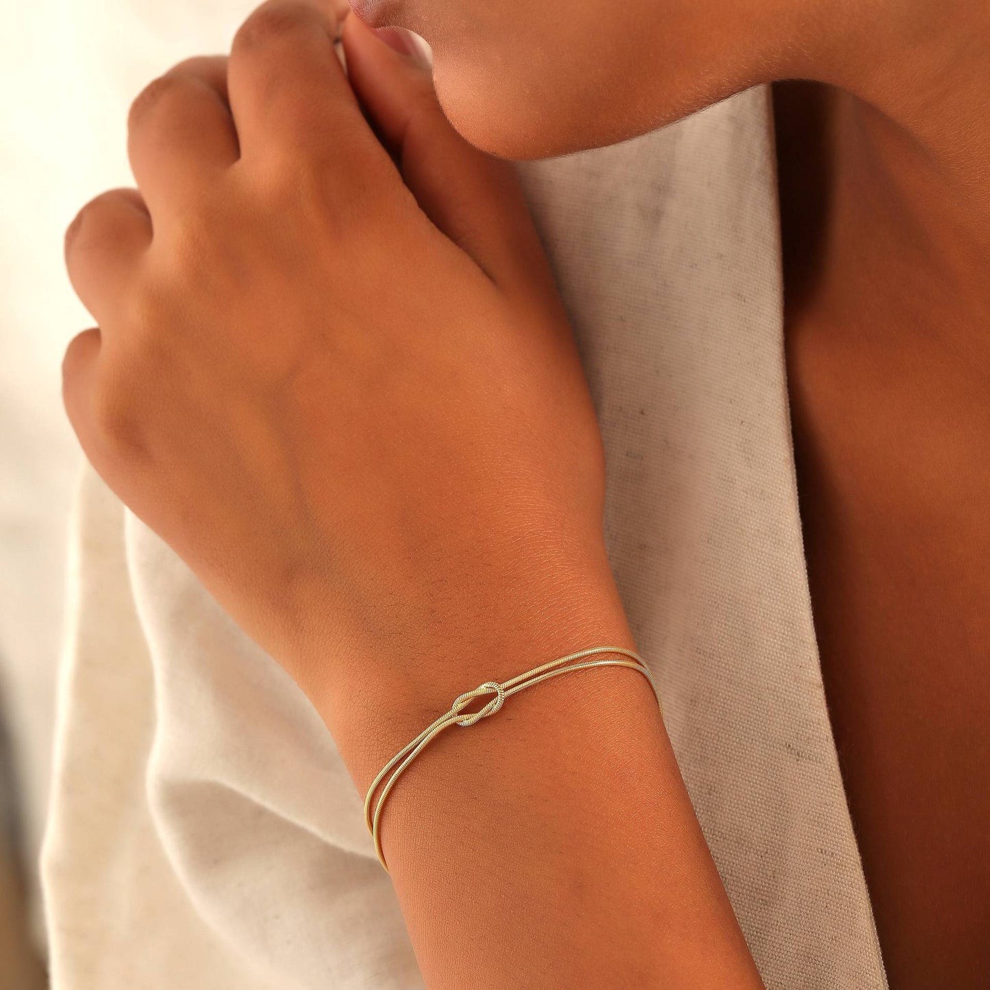 Elegante Doppelstrang-Knotenarmband Brehn