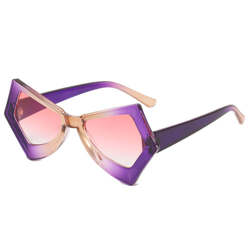 Damen polygonale Sonnenbrille im extravaganten Design Brehn