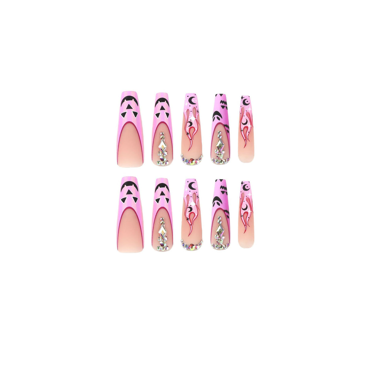 Künstliche Nagelkunst mit festlichem Design und Glitzervariationen Brehn