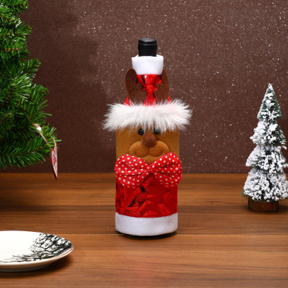 Dekorative Weinflaschenhülle im Weihnachtsmann-Design Brehn
