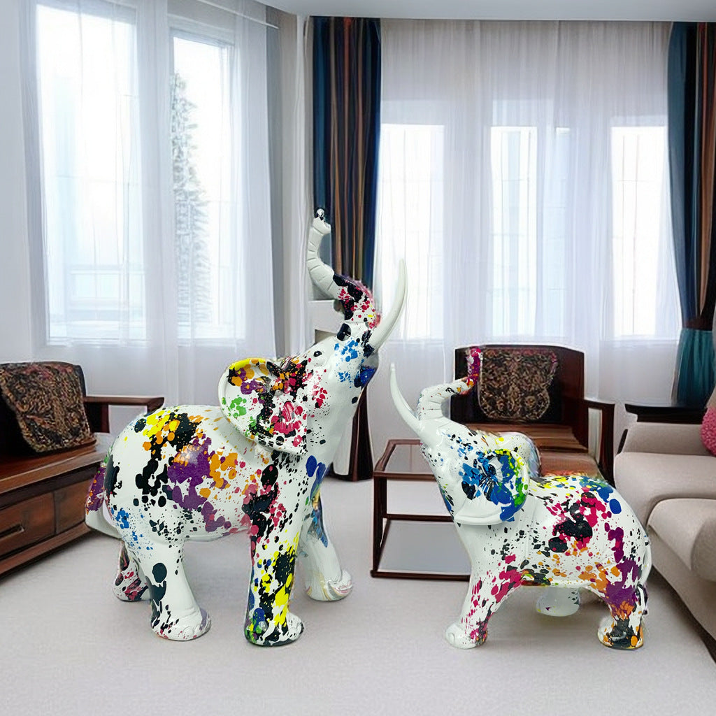 Kunstvolle Elefantenfigur mit buntem Design Brehn