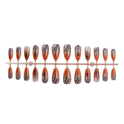 Halloween-Themen Druck-Nagelkunstset mit Spinnenetzdesigns