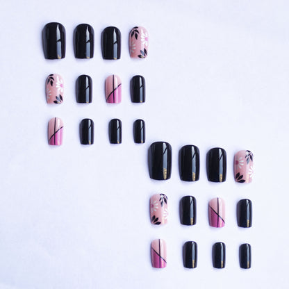 Künstlerisches Floral- und Geometrisches Nagelkunst-Set
