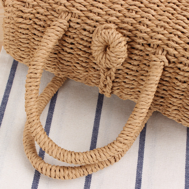 Handtasche Aus Geflochtenem Naturmaterial mit Praktischem Schulterriemen Brehn