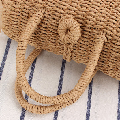 Handtasche Aus Geflochtenem Naturmaterial mit Praktischem Schulterriemen Brehn