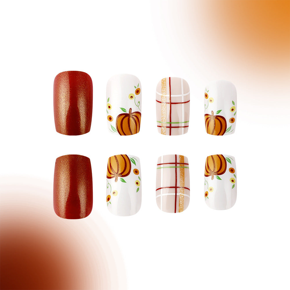 Saisonales Kürbis-Themen-Nagelkunst-Set Brehn