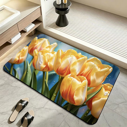 Blumenmotiv Badezimmermatte