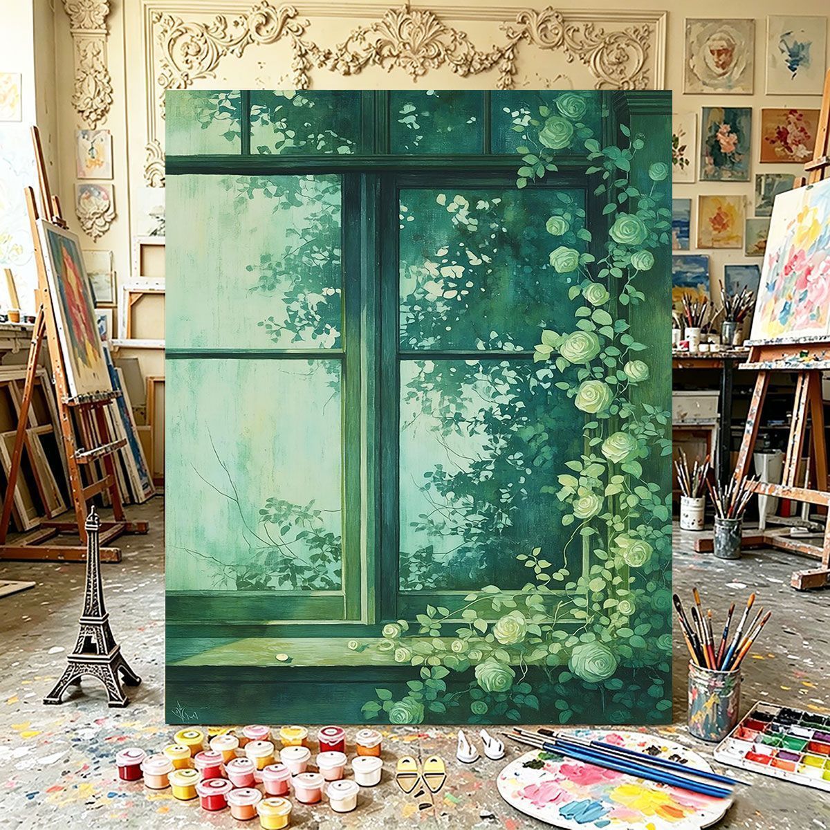 Botanische Fenster Leinwandkunst Brehn
