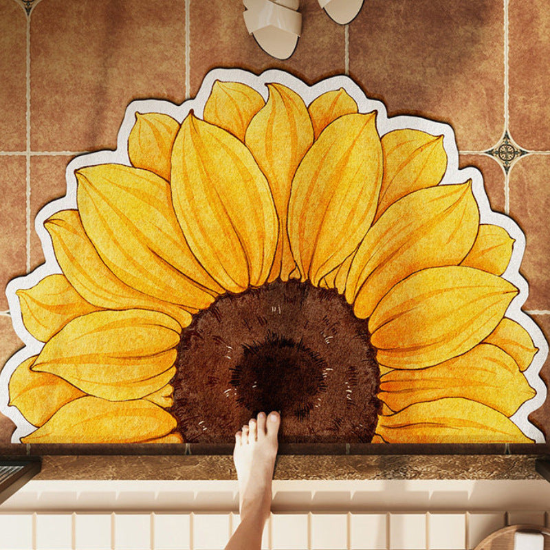 Florales Design Badezimmermatte Brehn