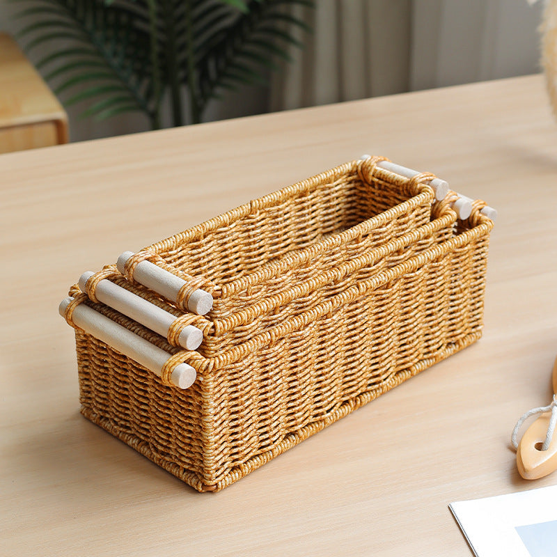 Unisex Rechteckiger Korb aus geflochtenem Naturmaterial Brehn