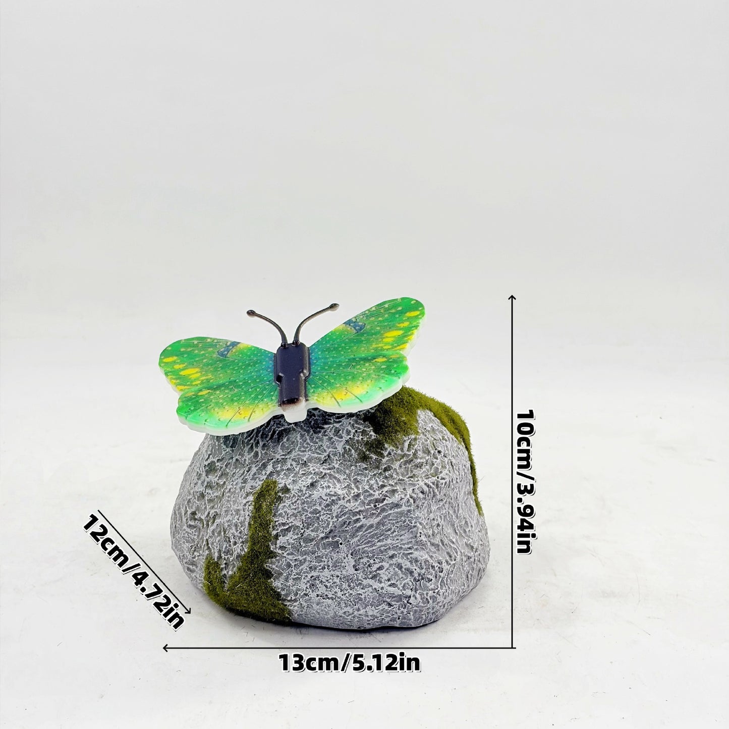 Dekorative solarbetriebene Schmetterlings-Stein-LED-Gartenakzent Brehn