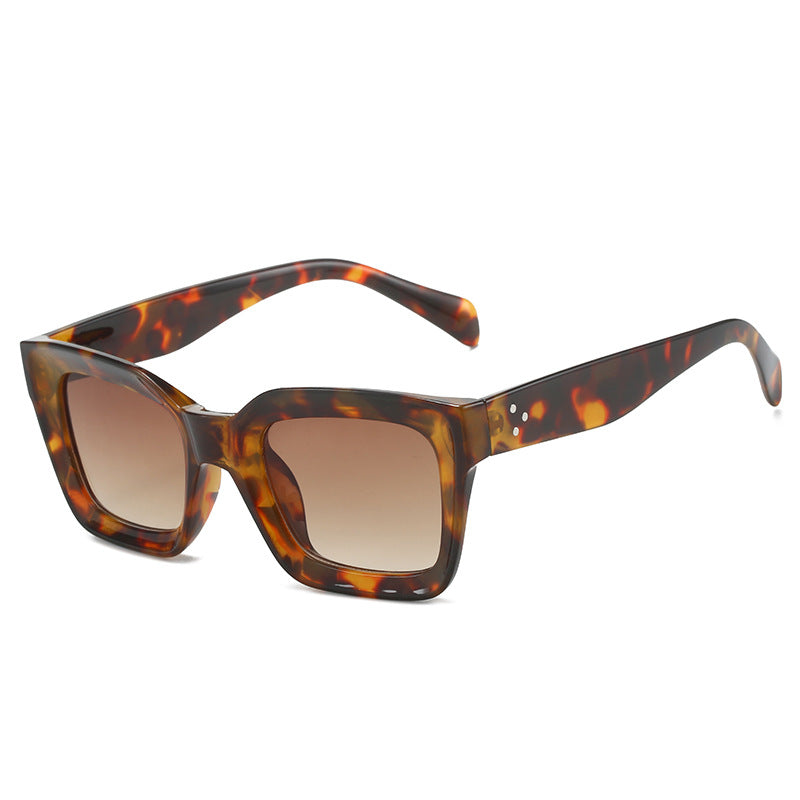 Damen modische quadratische Sonnenbrille mit elegantem, breitem Rahmen Brehn
