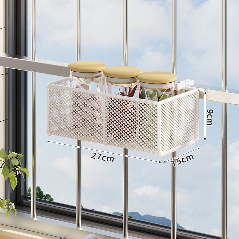 Fenster-Bar hängender Netzspeicherkorb mit mehreren Haken