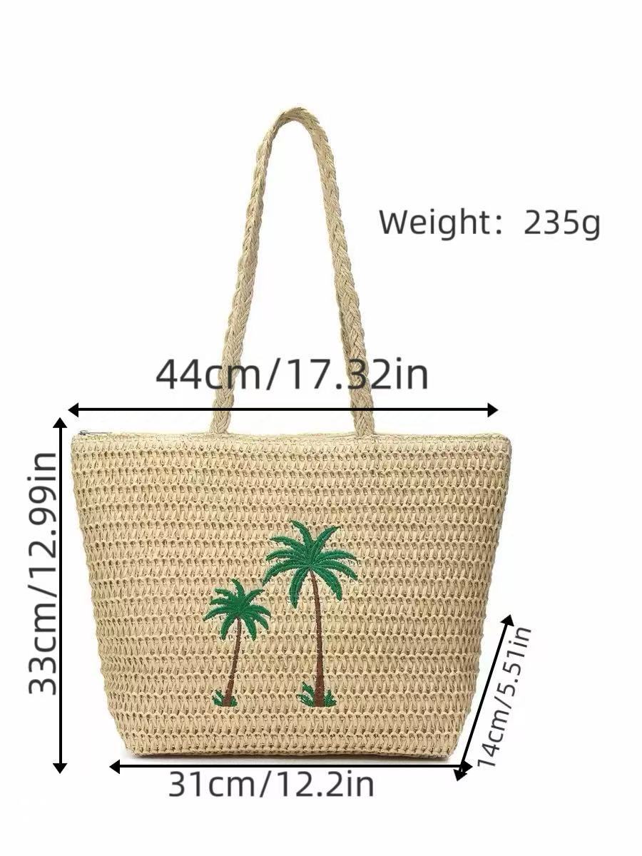 Strandtasche mit Handgefertigtem Palmenmuster Brehn