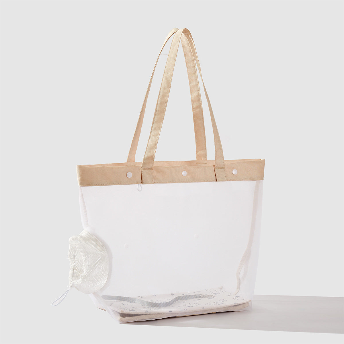 Damen transparente Strandtasche mit robusten Henkel und praktischem Innenfach Brehn