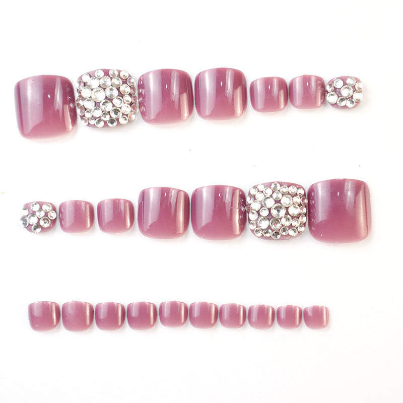 Glamouröse Strass Press-On Zehennagel Set Brehn