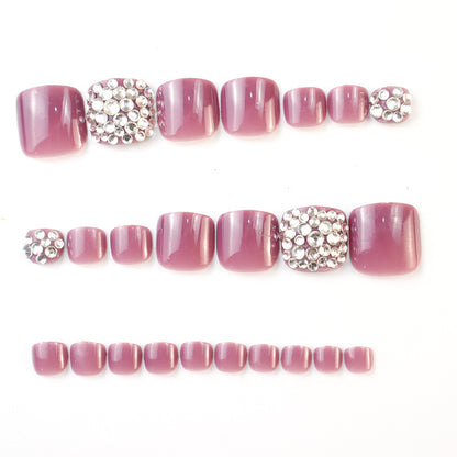 Glamouröse Strass Press-On Zehennagel Set Brehn
