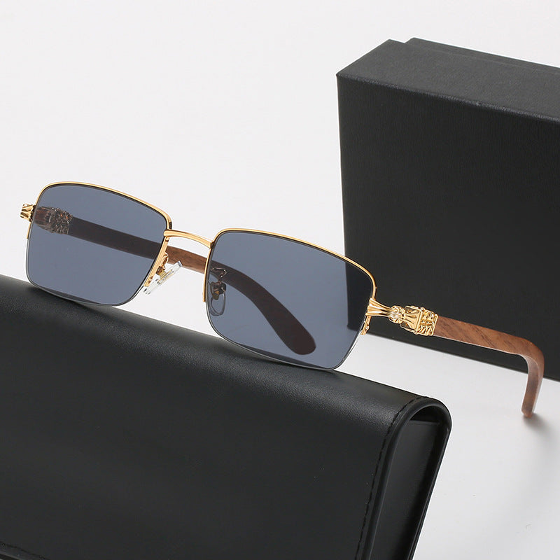 Damen modische Brille mit rechteckigem Rahmen und hochwertigen Holzdetails Brehn