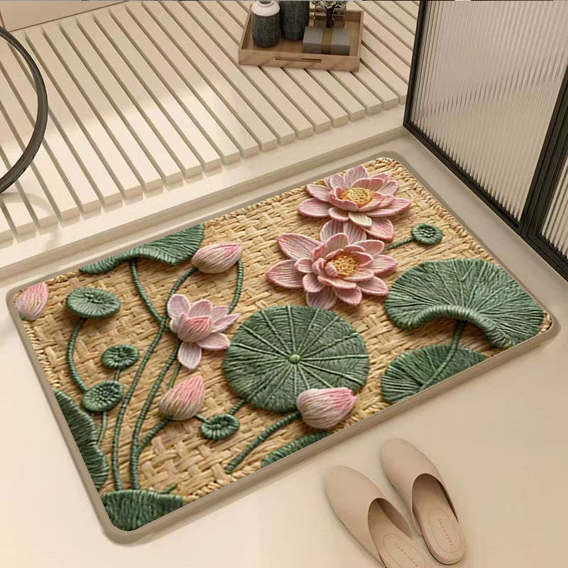 Florales Patchwork-Badezimmermatte Brehn