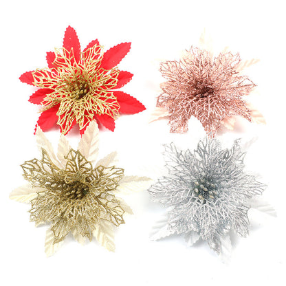 Glitzerndes Feiertags-Blumenakzent-Ornament Brehn