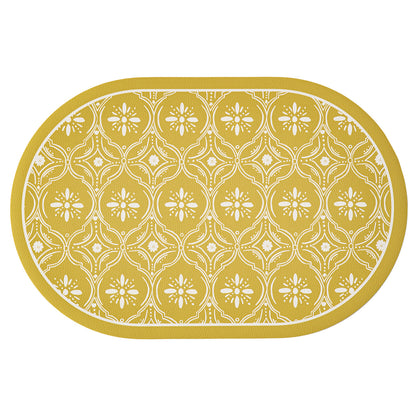 Runder dekorativer Teppich mit floraler Tierillustration und feiner Jacquardstruktur Brehn