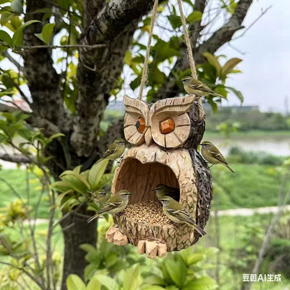 Holz Eule Vogelfutterspender Brehn
