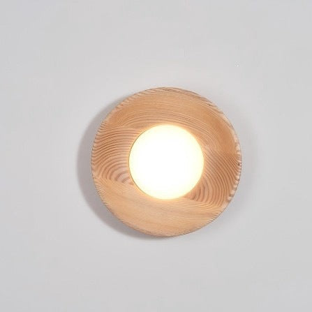 Moderne runde Holzdeckenleuchte