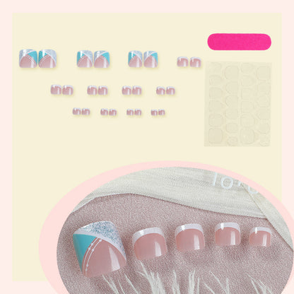 Stylisches Gel Press-On Nail Set mit geometrischem Design Brehn