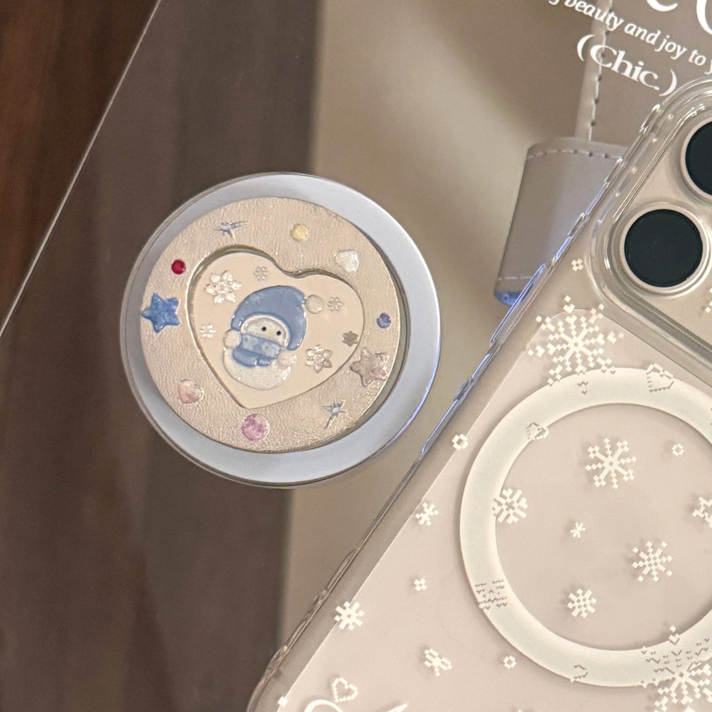 Smartphone Fingerhalter mit Wintermotiv Brehn