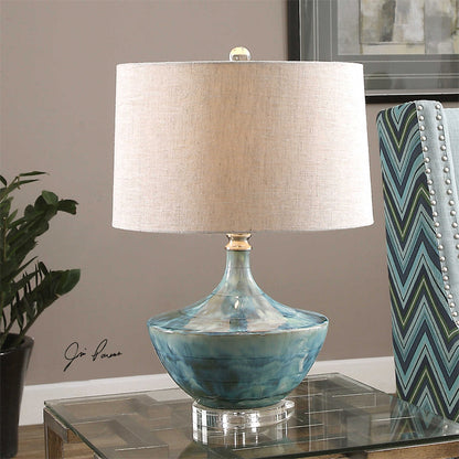 Dekorative Tischlampe mit künstlerischem Glasdesign