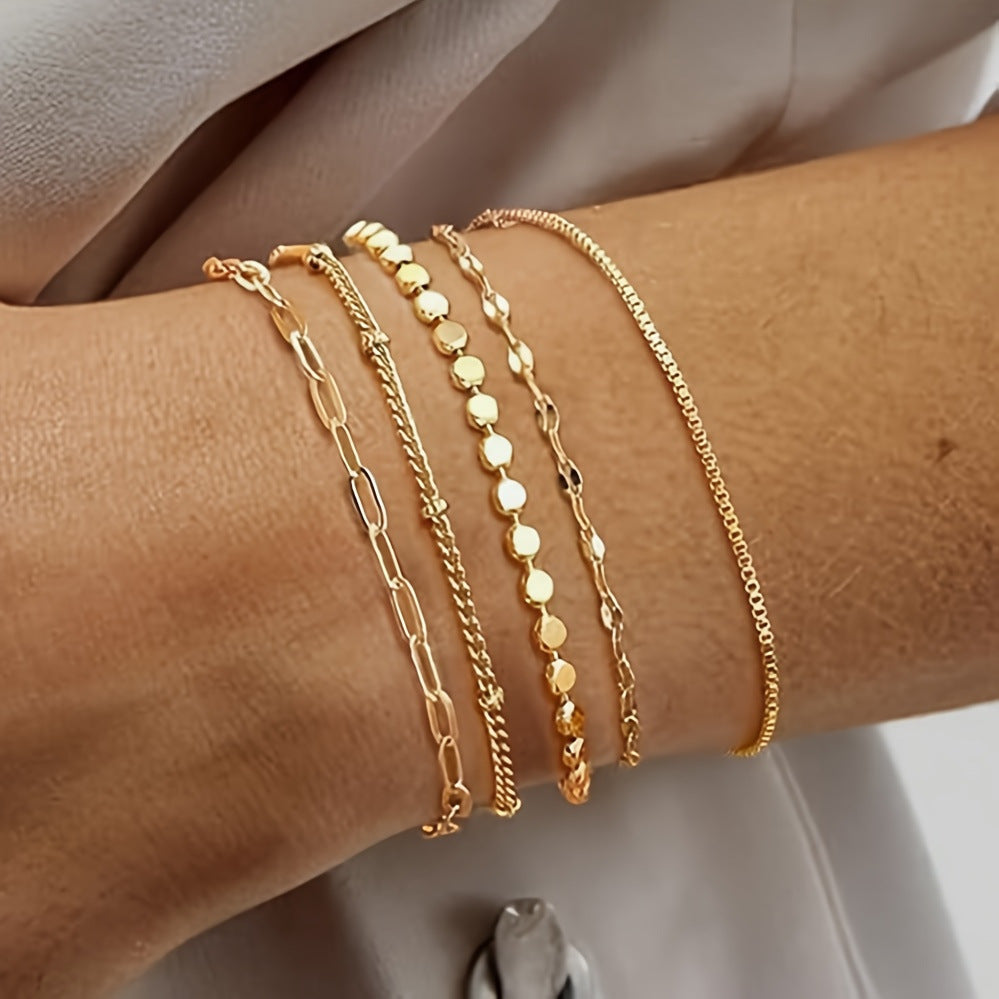 Delikates Goldkettchen Armband Set Brehn