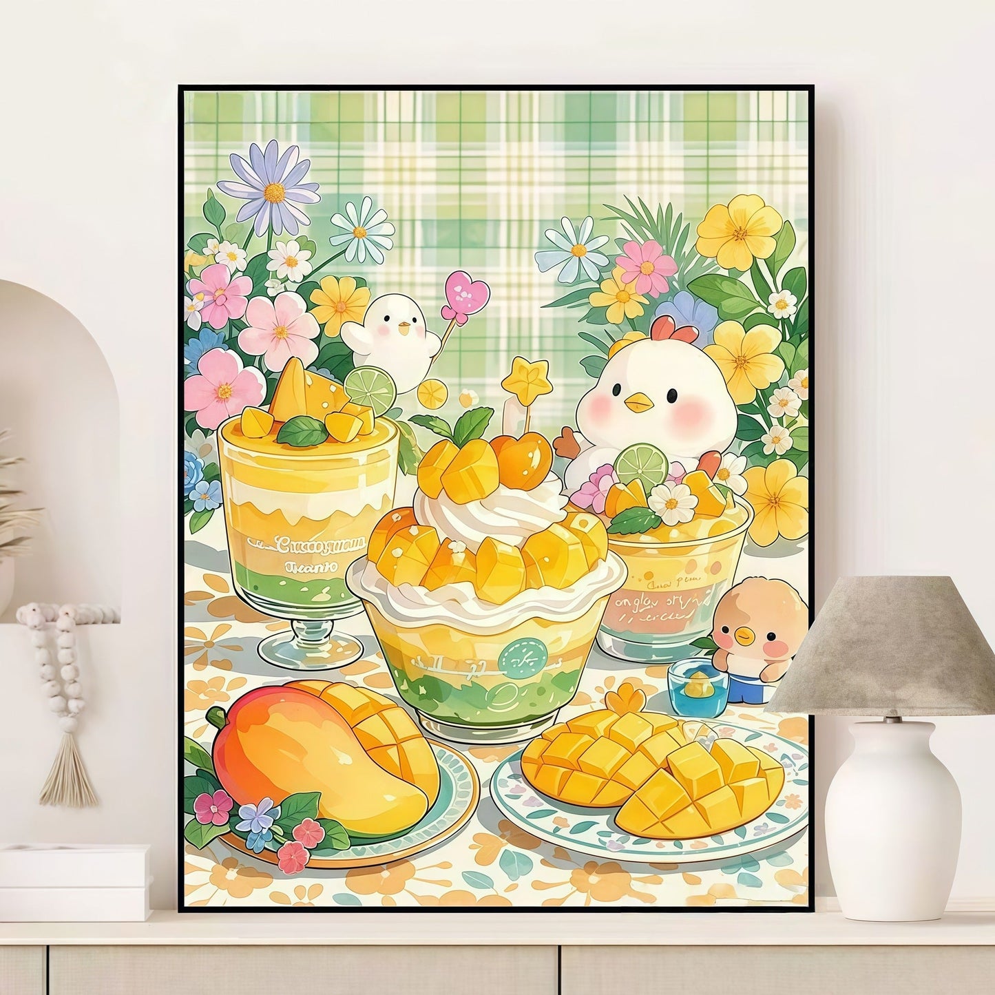 Fruchtiges Dessert-Themen-Leinwand-Kunstwerk Brehn