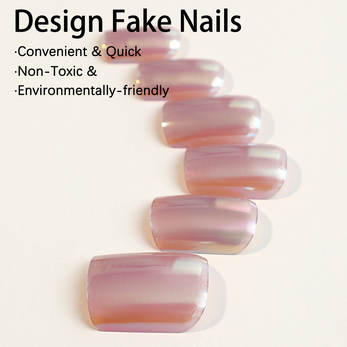 Künstliches Nagelset mit holografischem Effekt Brehn