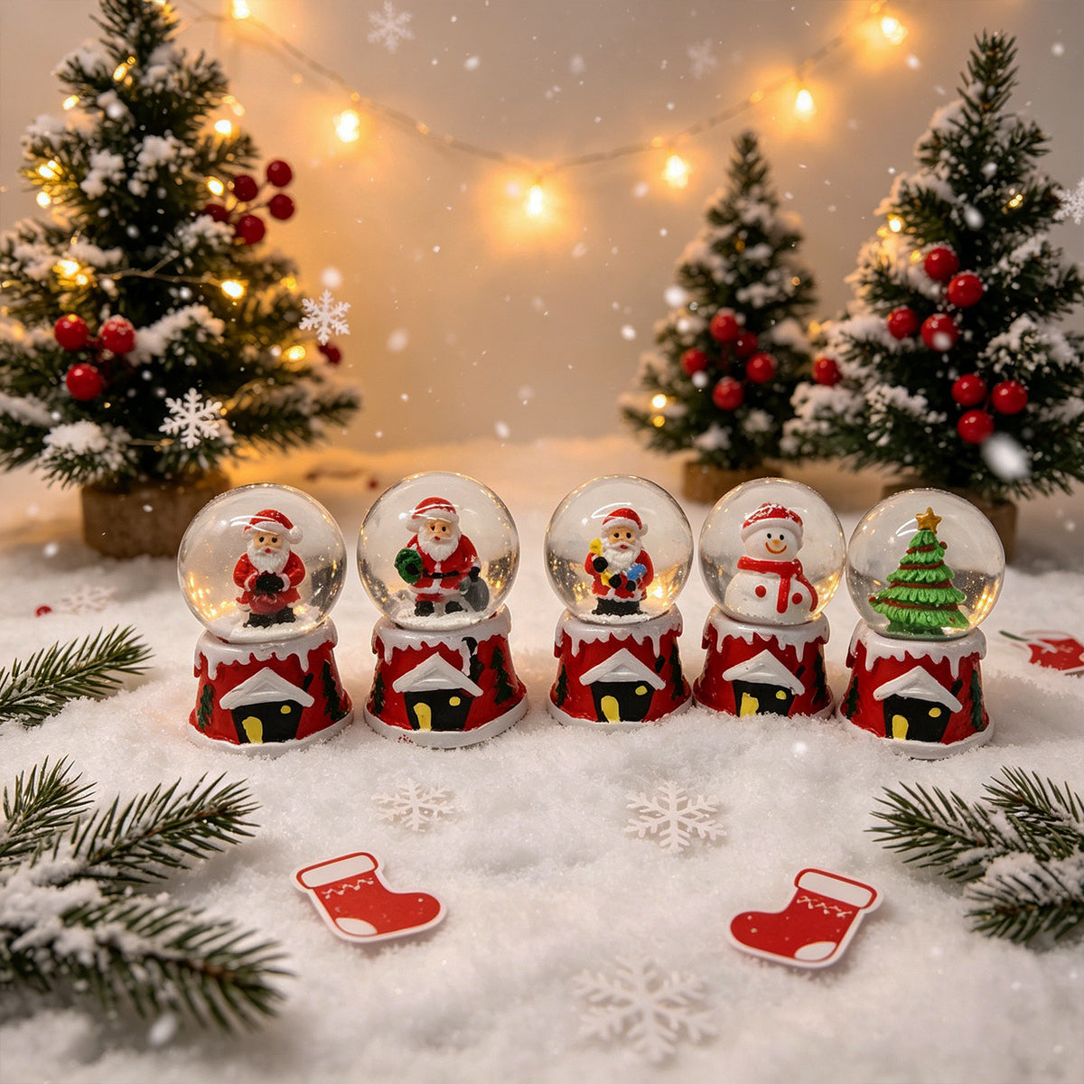 Zauberhafte Weihnachts-Schneekugel Figuren Brehn