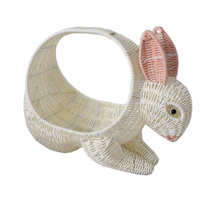 Künstlerischer kaninchenförmiger geflochtener Aufbewahrungskorb Brehn
