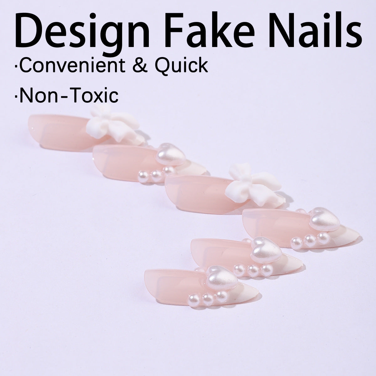 Kunstnagelset mit eleganten Perl- und Schleifenverzierungen Brehn