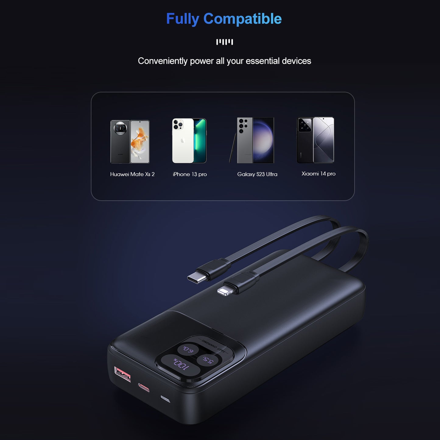 Powerbank mit Doppelter Schnellladefunktion Brehn