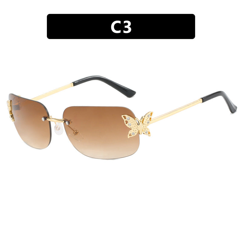 Damen modische Sonnenbrille mit filigranem Schmetterlingsdesign und schützenden Gläsern Brehn