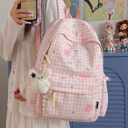 Stylische karierte Druck Rucksack Brehn