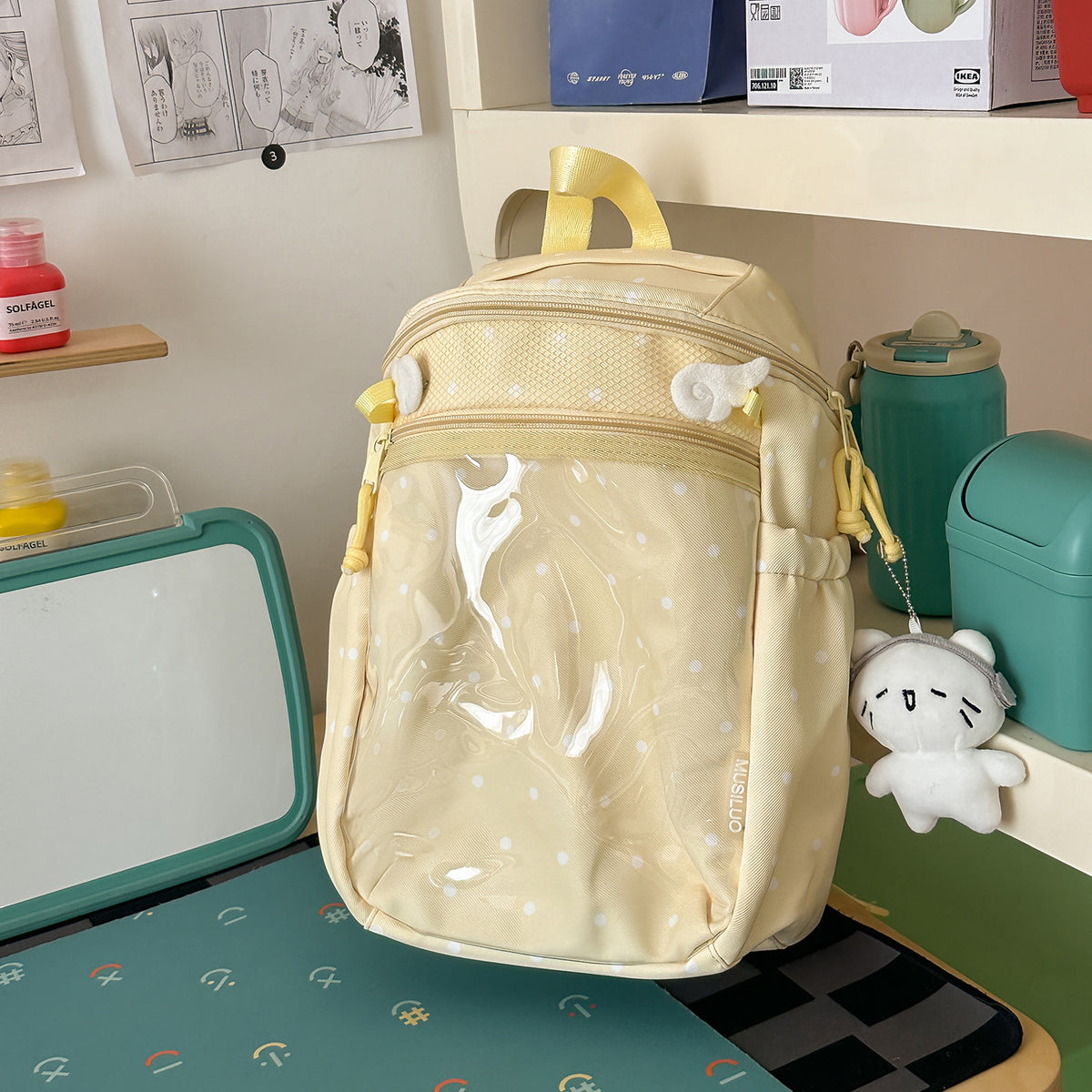 Transparenter Punktmuster-Rucksack Brehn