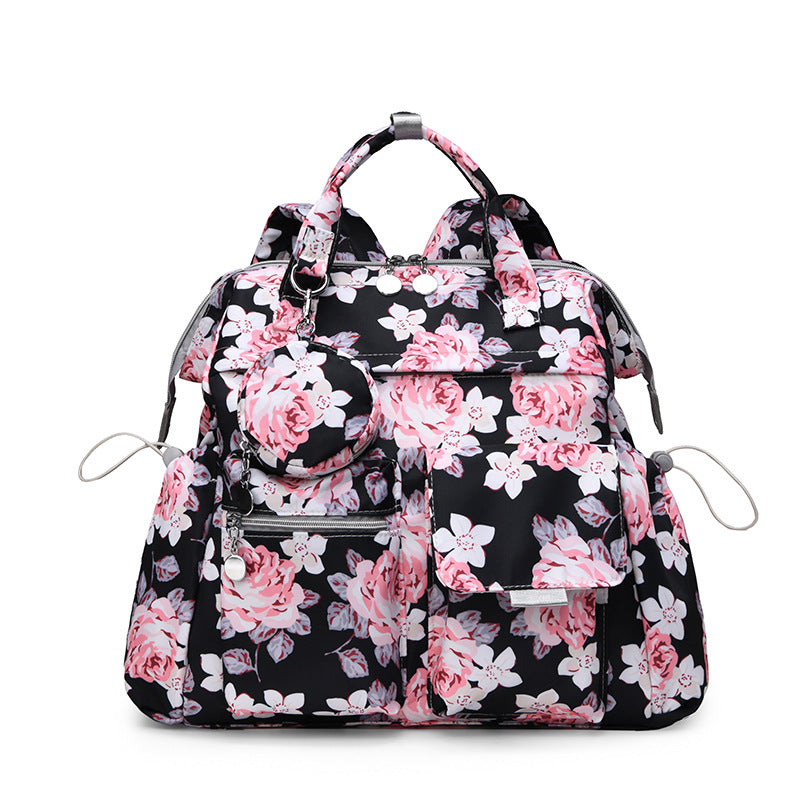 Multi-Taschen Blumen Design Rucksack Brehn