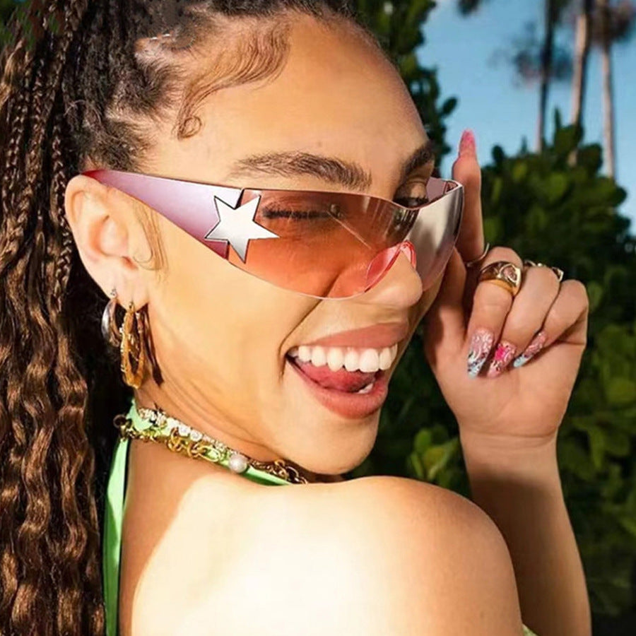 Damen futuristische Design-Sonnenbrille mit einzigartigen Akzenten Brehn