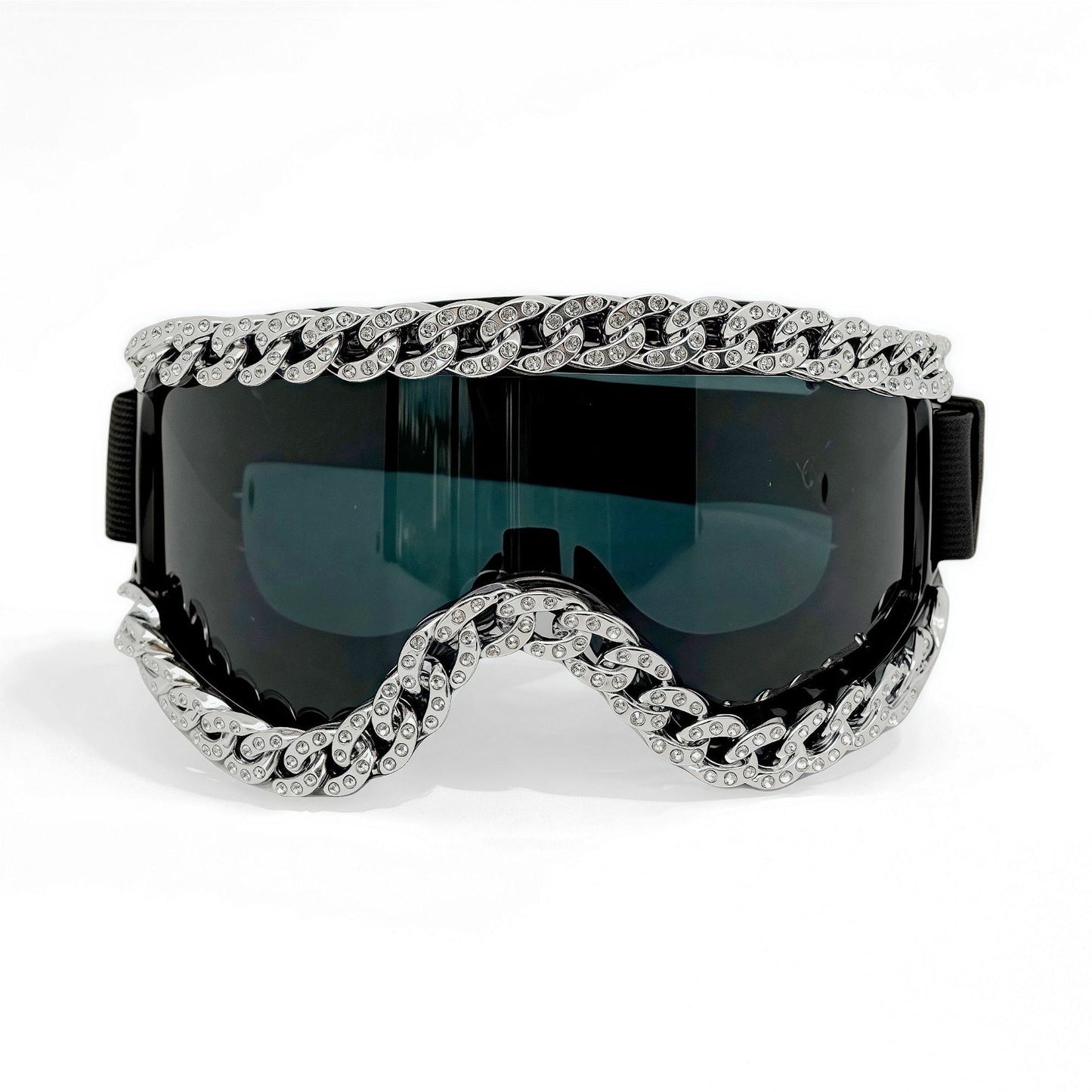 Unisex Skibrille mit funkelndem Kristallrahmen Brehn
