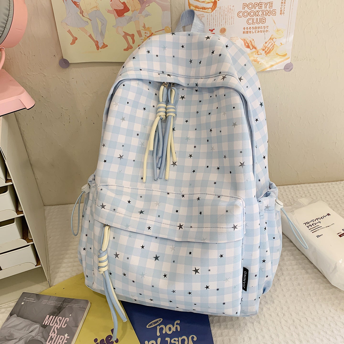 Vielseitiger kariert Muster Rucksack Brehn