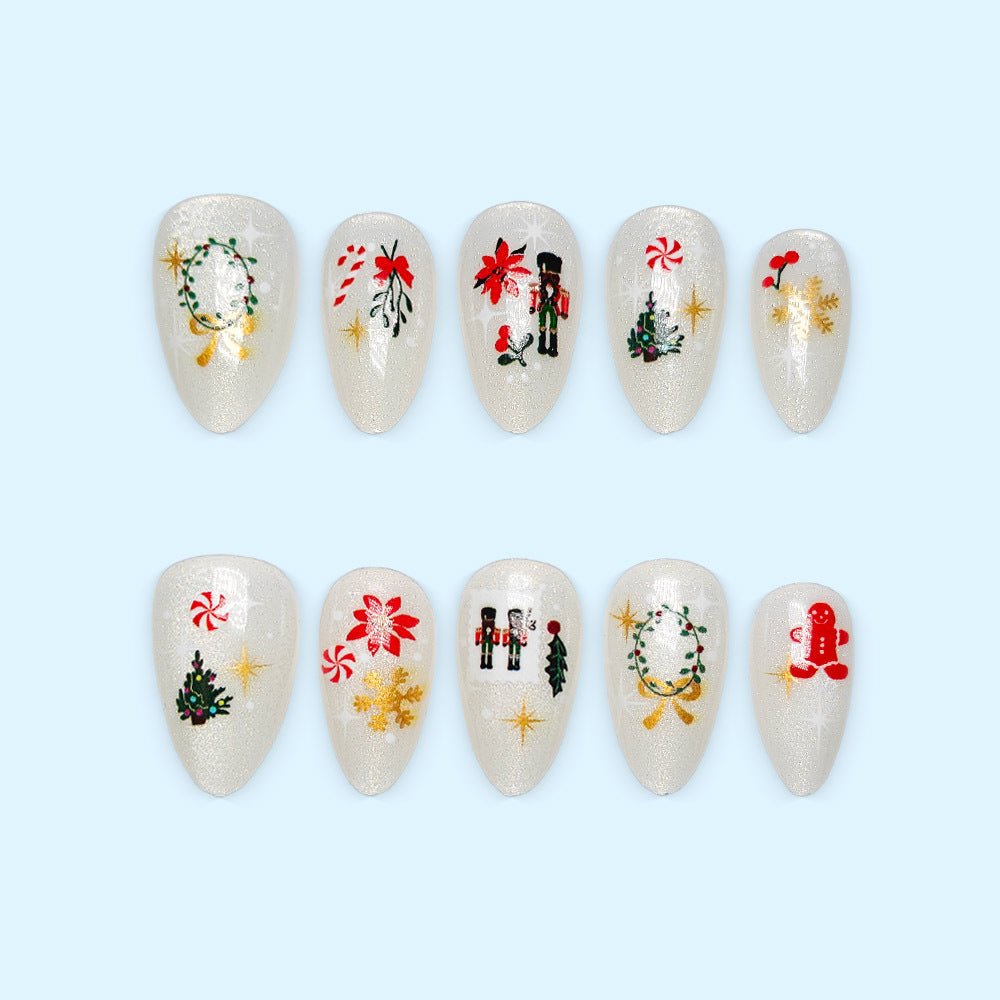 Kunstnägel mit festlichen Weihnachtsmotiven Brehn