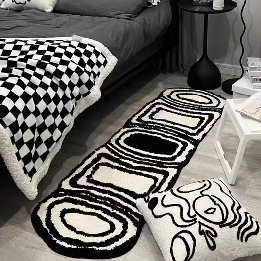 Hochflor Geometrischer Läufer mit getufteter Chenille-Textur