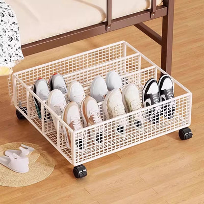 Niedrigprofil-Metallgitter-Unterbett-Schuhspeicher-Schublade mit herausnehmbaren Trennwänden