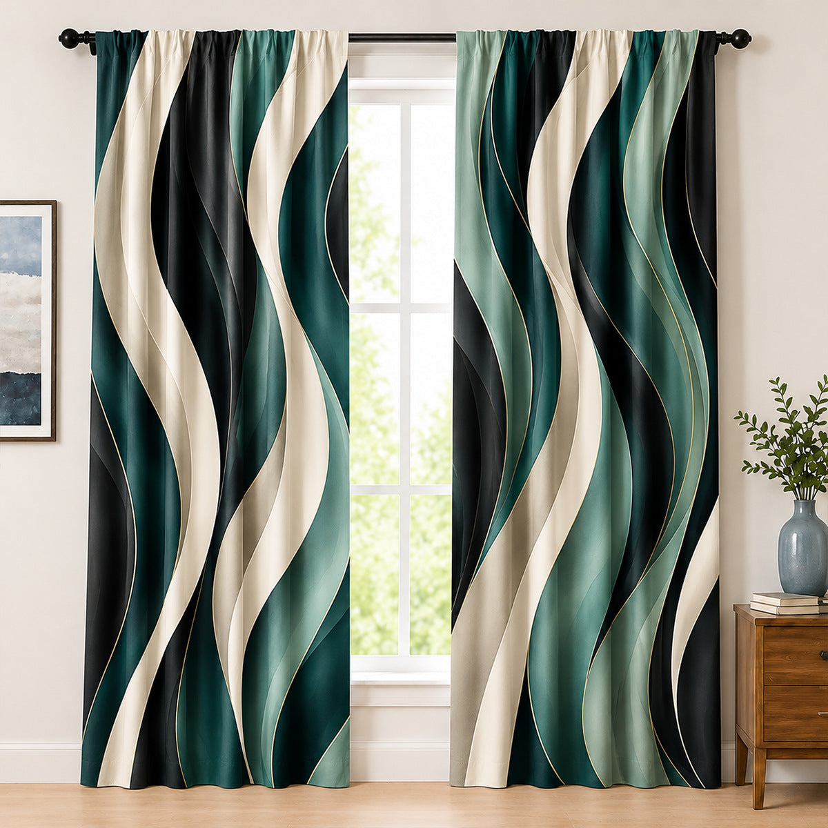 Glasmalerei Inspirierte Dekorative Fenster Vorhänge