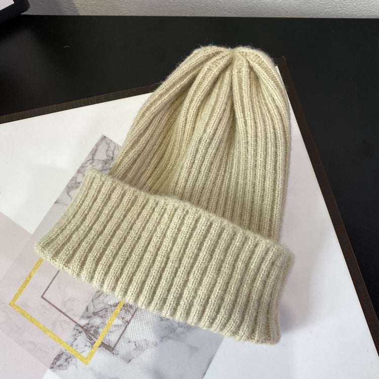 Warme gerippte Strickmütze
